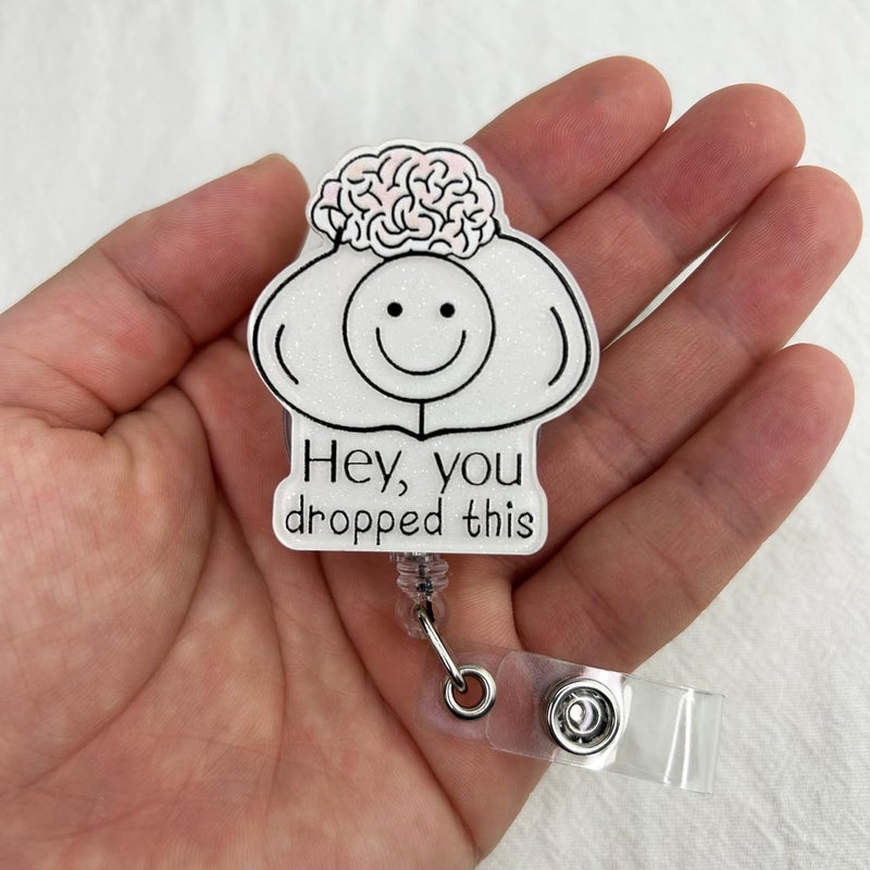 Bydevia Hey You Dropped This Badge Reel Retractable, Funny Neurology Brain Badge Reel, Neuro Nurse Badge Clip, Funny Neurologist Gift, Neuroscience ID Badge Holder with Alligator Clip & 24” Durable Nylon Cord - Image 3